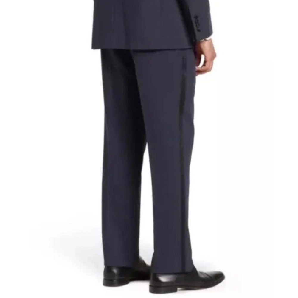 Nordstrom Rack Mens Navy Blue Satin Side Stripe Tuxedo Pants 38W Formal Trousers